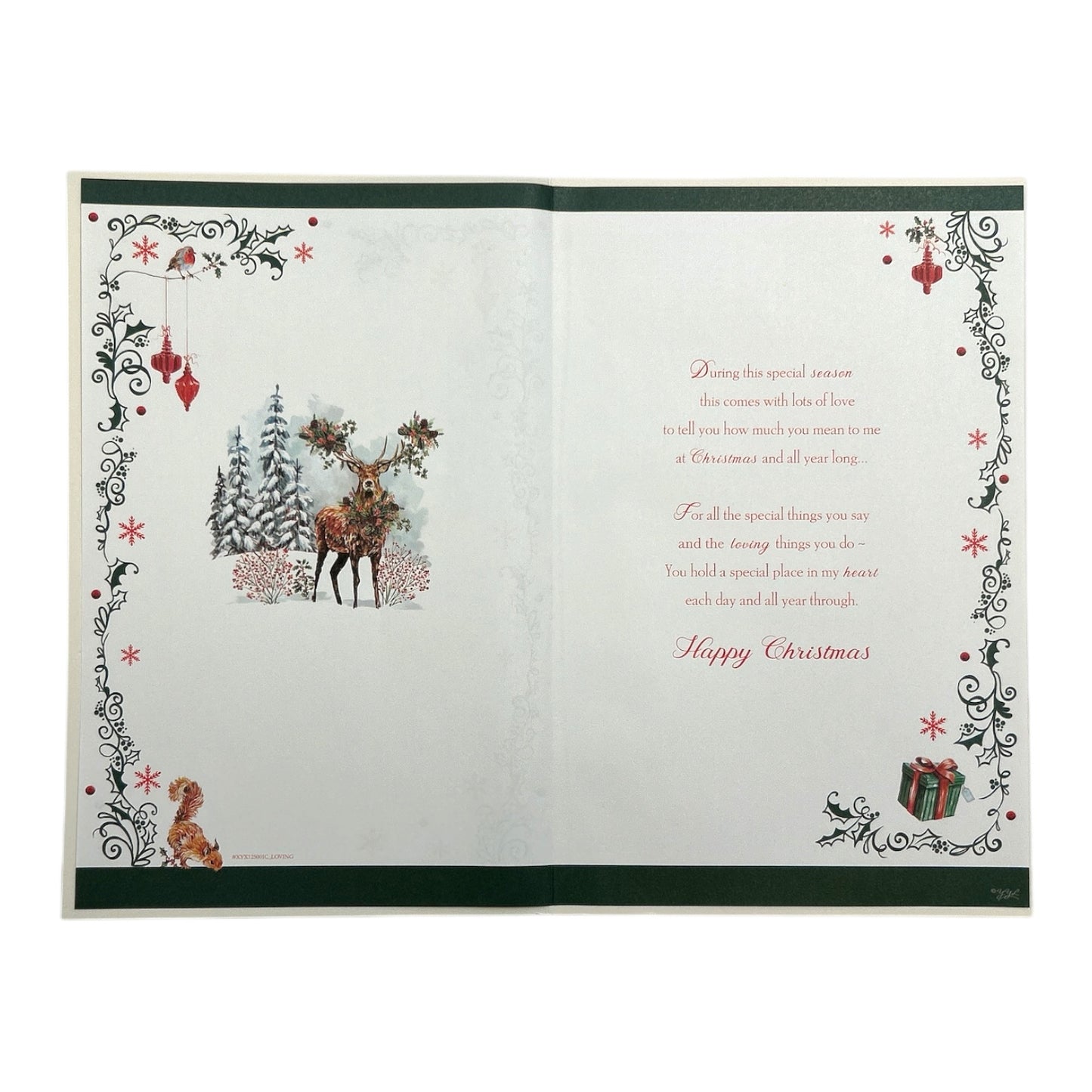 Winter Wonderland Reindeer Design With Love to My Fiancé Christmas Card