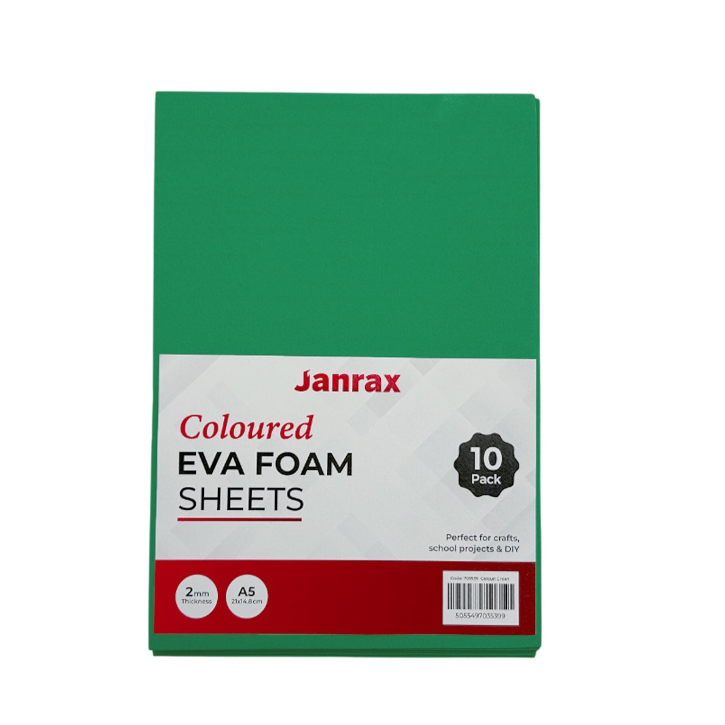 Pack of 100 A5 Dark Green Coloured EVA Foam Sheets