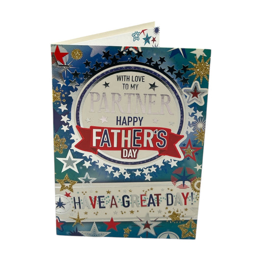 To My Partner Star Burst Design Father's Day Card
