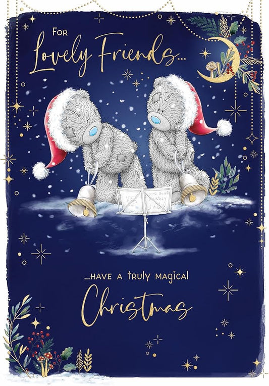 Bears And Bells For Lovely Friends Christmas Card