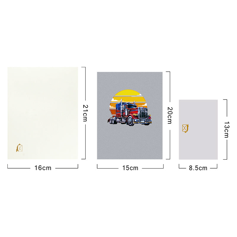 Highway Hero 3D Semi-Truck Pop Up Greeting Card