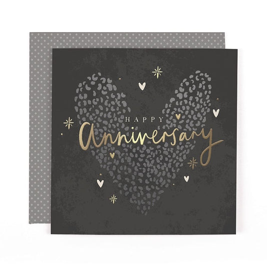 Heart Design Contemporary Luxury Foiled Anniversary Card