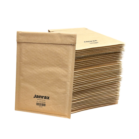 Pack of 100 Bubble Lined Size 1/D Padded Brown Postal Envelopes by Janrax