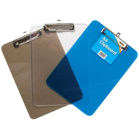 A4 Translucent Assorted Coloured Clipboard