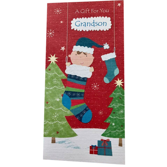Grandson Christmas Money Wallet Card by Wishing Well
