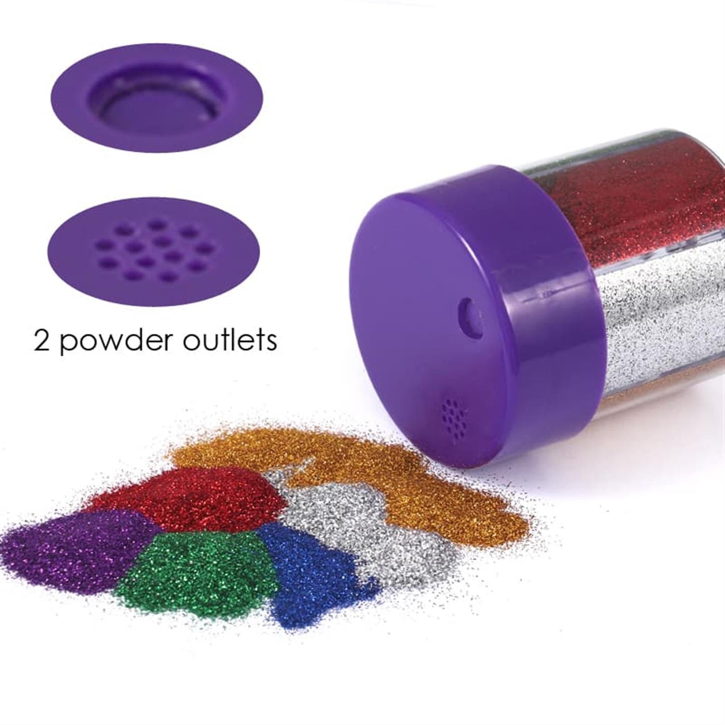 Pack of 6 Colors DIY Decoration Metallic Star Glitters