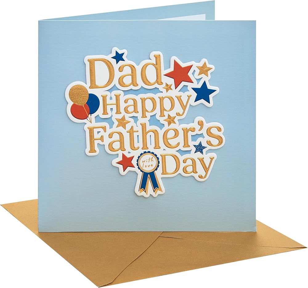 Balloons and Stars Design For Dad Father's Day Card