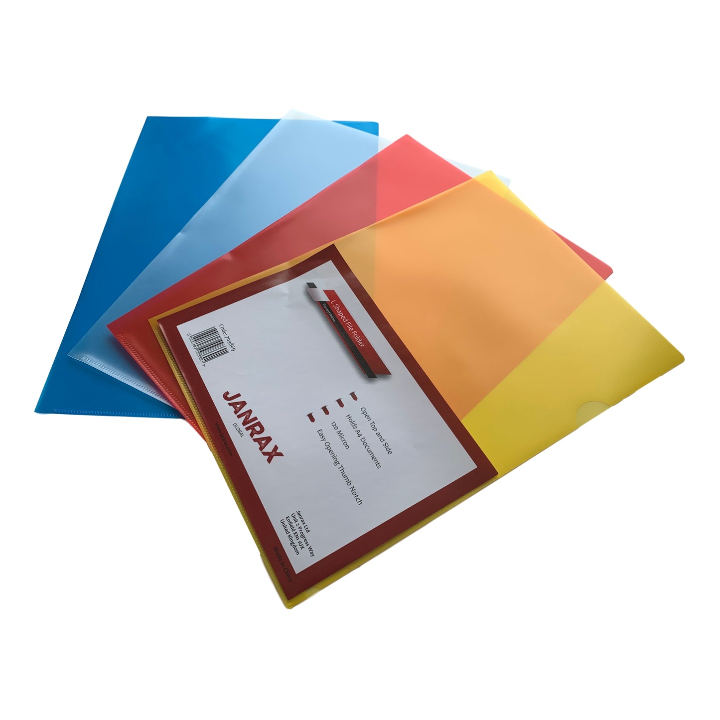 Pack of 50 A4 Yellow L Shaped Open Top and Side Report File Folders