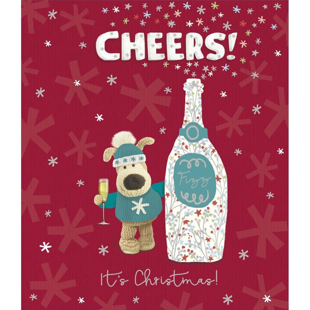 Boofle With Champagne Cheers Christmas Card