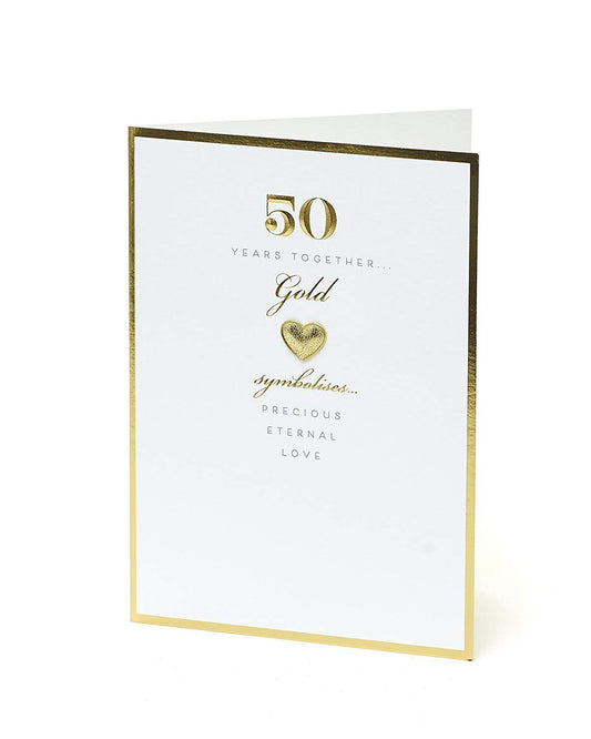 50th Anniversary Milestone Greetings Card Gold 50 Years Together 