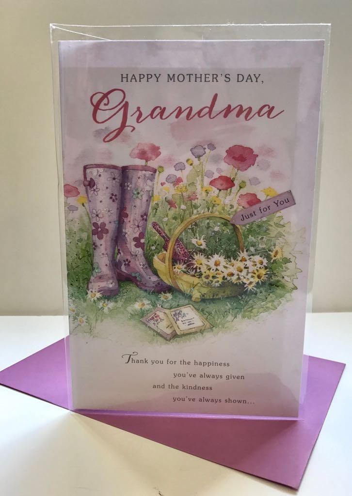 Grandma Wellies And Flowers Mother's Day Card