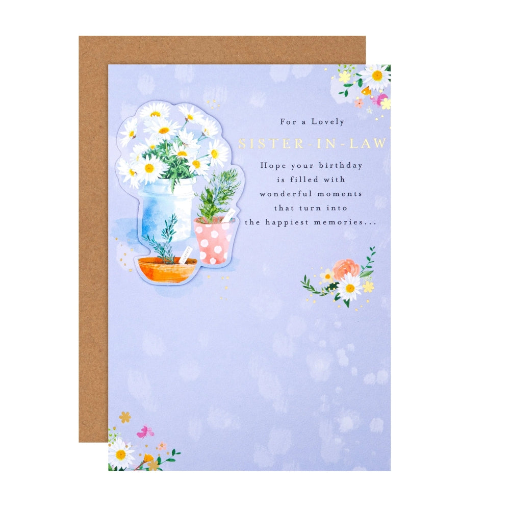 Flowers & Plants Design for Sister In Law Birthday Card