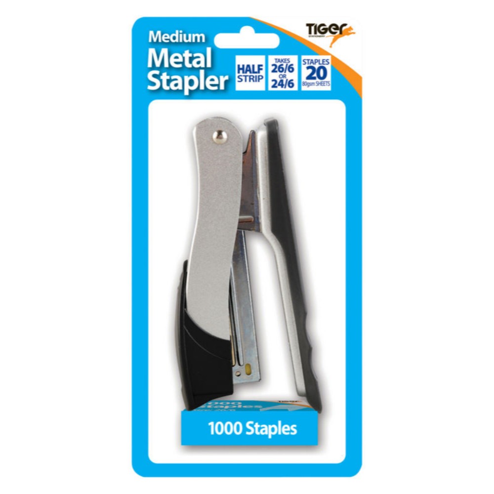 Medium Metal 26/6 Stapler and 1000 Staples