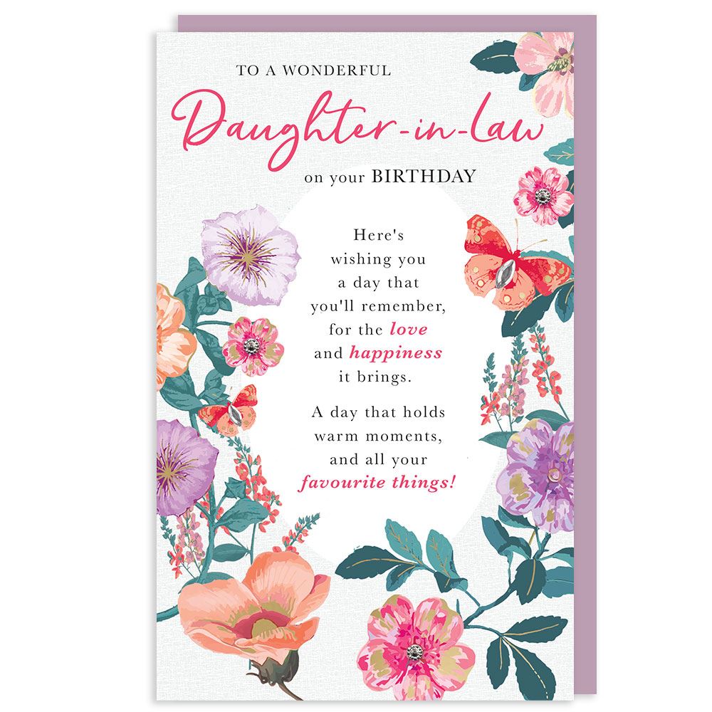 Embellished Wonderful Daughter-in-Law Birthday Card