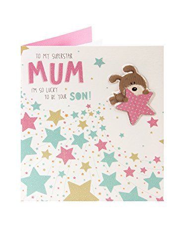Superstar Mum From Son Lots of Woof With Stars Mother's Day Card