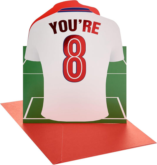 Football Shirt Design 8th Birthday Card
