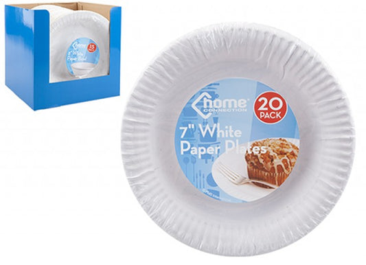 Pack of 20 7" White Paper Plates