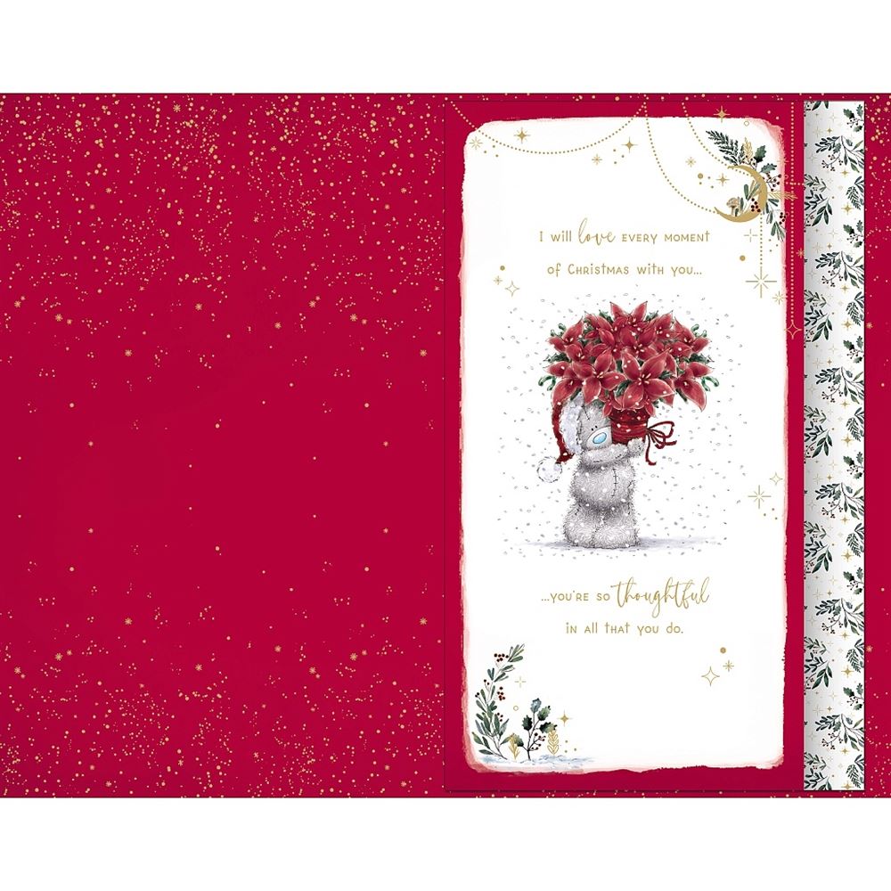 Bear Carrying Gifts Beautiful Wife Luxury Handmade Christmas Card