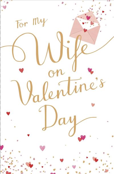 For My Wife Sparkling Heart Design Valentine's Day Card