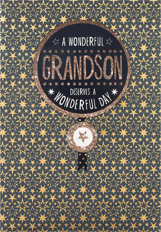 Grandson Birthday Card 'Wonderful' 