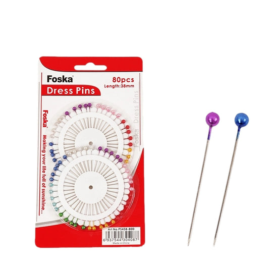 Pack of 240 Assorted Colour Dress Pins 38mm - Sewing