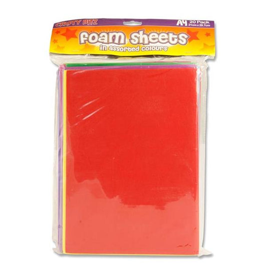 Pack of 20 A4 Foam Sheets by Crafty Bitz