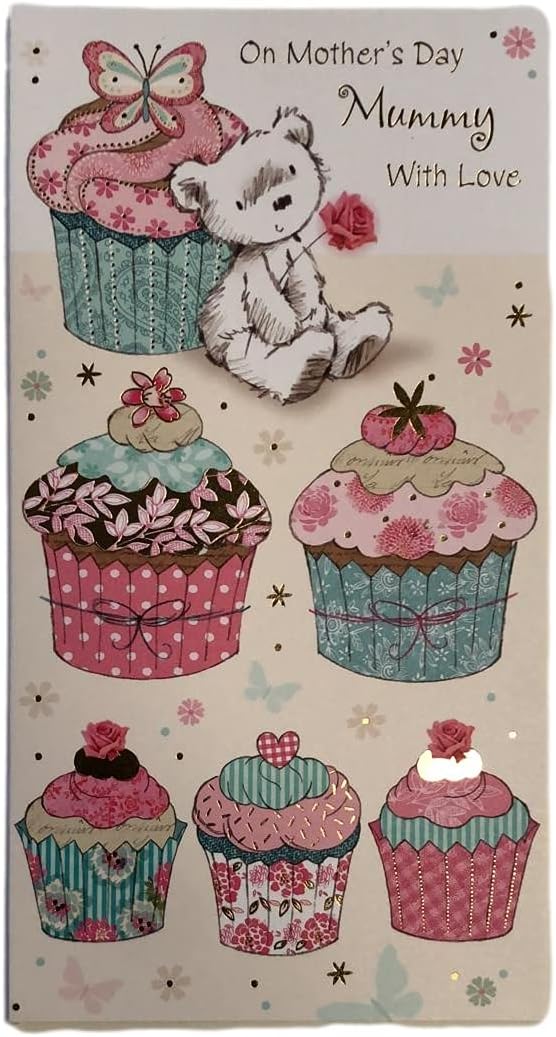 Cupcakes & Teddy Design Design Mother's Day Card