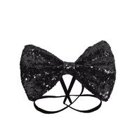 Bow Tie Glitter 12 x 7cm Black