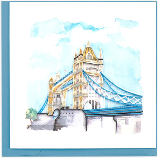 Quilling London Tower Bridge Lavish London Hand-Finished Art Greeting Card Frameable Art 