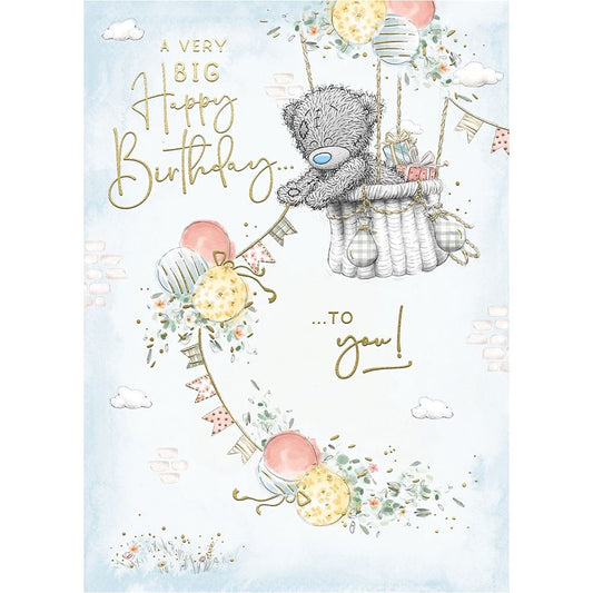 Bear In Hot Air Balloon Birthday Card