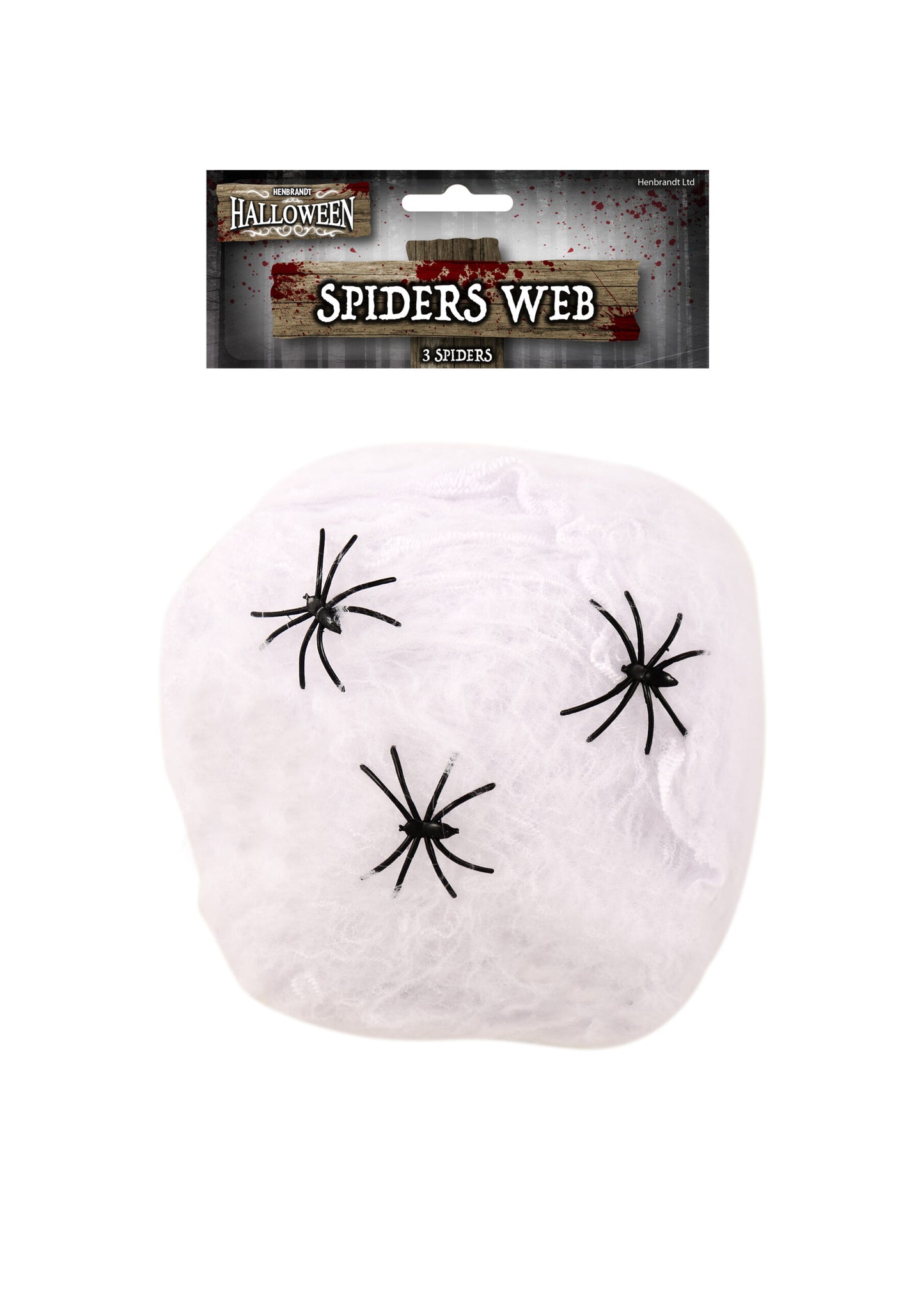 Spooky Spiders Web Decoration with 3 Spiders Halloween Party Decoration 20G