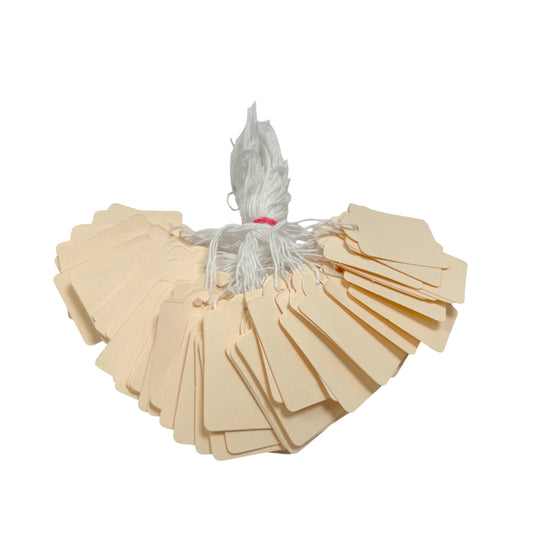 Pack of 100 Large Ivory Strung Tags 36 x 53mm
