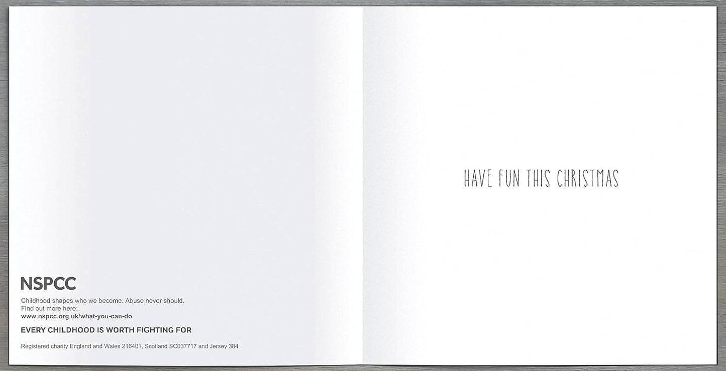 Pack of 8 Snow Fun Festive Snowman NSPCC Charity Christmas Cards