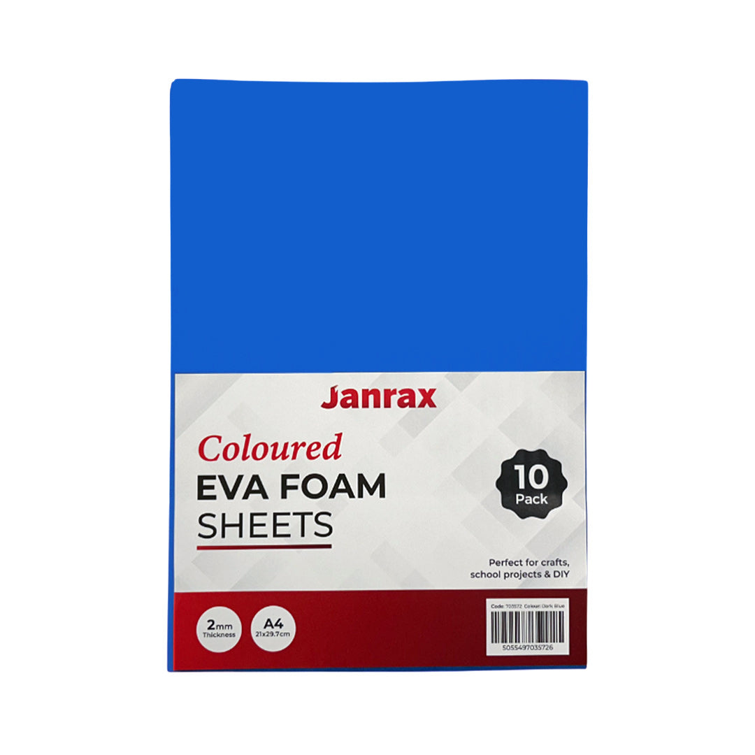 Pack of 50 A4 Dark Blue Coloured EVA Foam Sheets