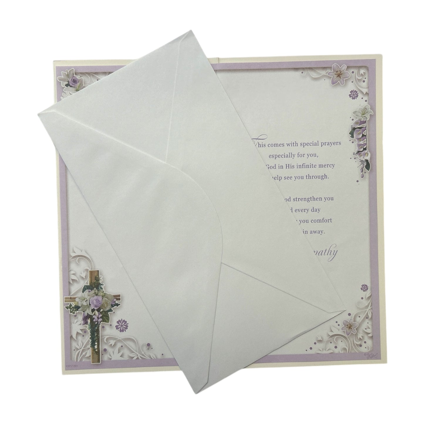 On The Loss of Your Nan Religious Cross Design Sympathy Opacity Card