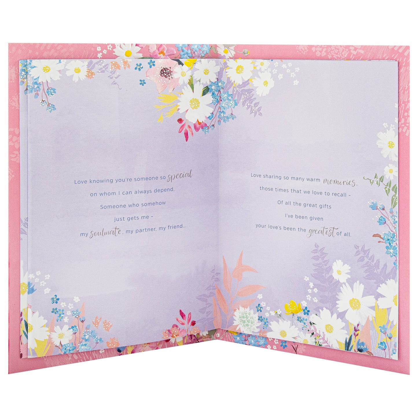 Pink Florals Design & Heartfelt Verse One I Love Birthday Card