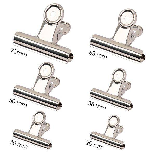 Pack of 24 Metal 20mm Spring Binding Grip Clips