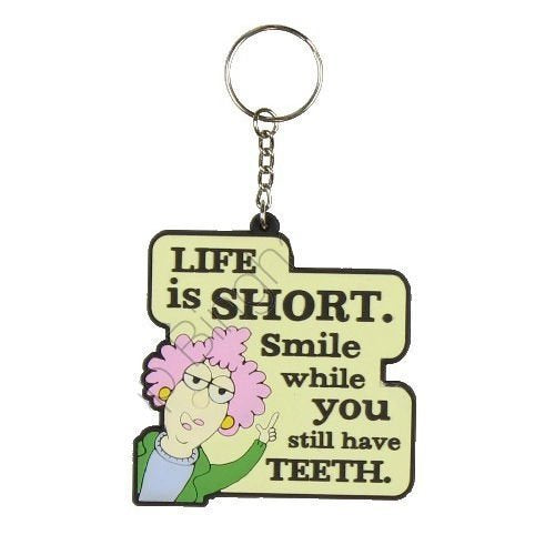 Aunty Acid Rubber Keyring Life Is Short {DNL EBAY}