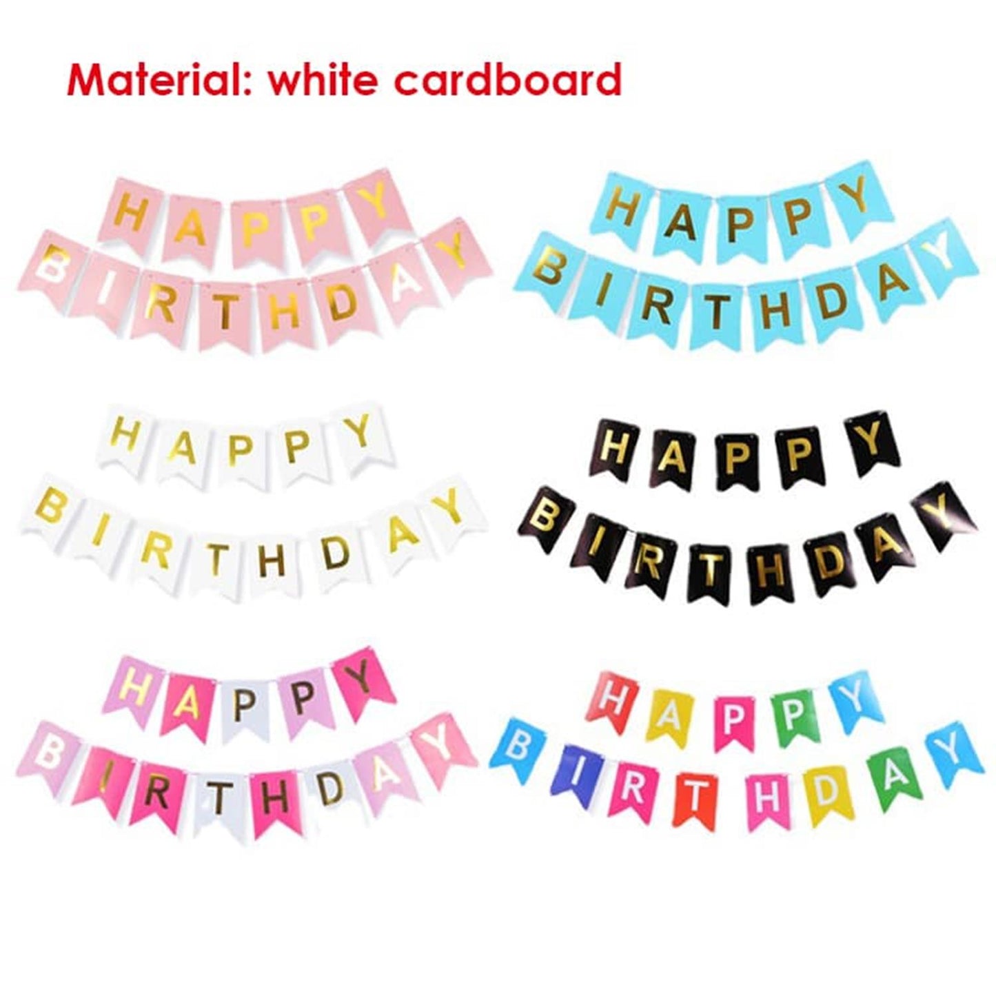 Blue Happy Birthday Party Banner Light Blue