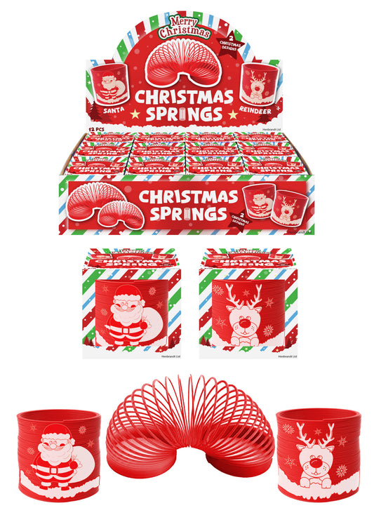 Pack of 6 Red Christmas Springs 6.5cm