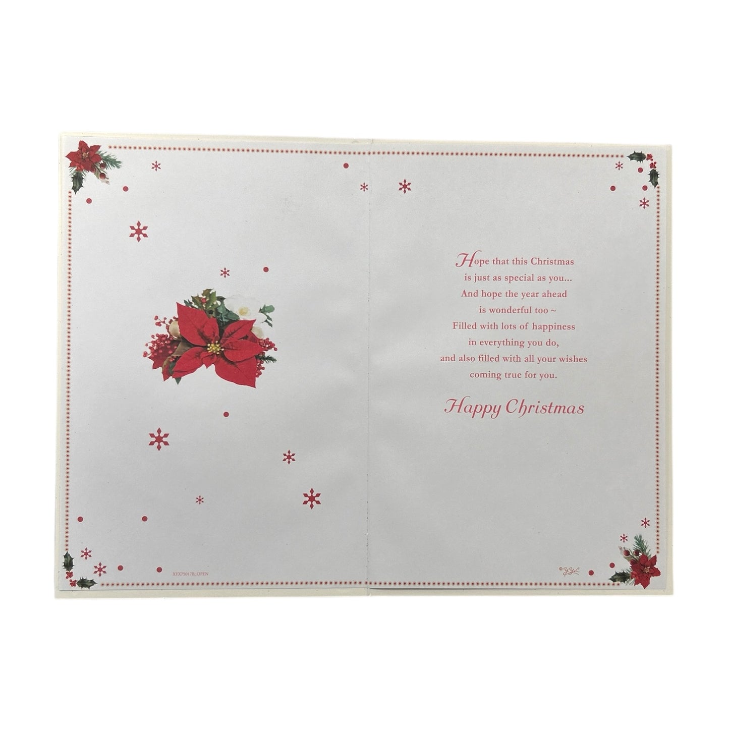 For Daughter In Law Heart With a Poinsettia Flower Design Christmas Card