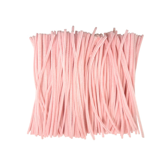 Pack of 250 Light Pink Coloured Pipe Cleaners 30cm x 6mm Craft Chenille Stems