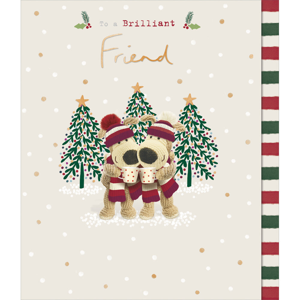 Boofles with Mugs Friend Christmas Card