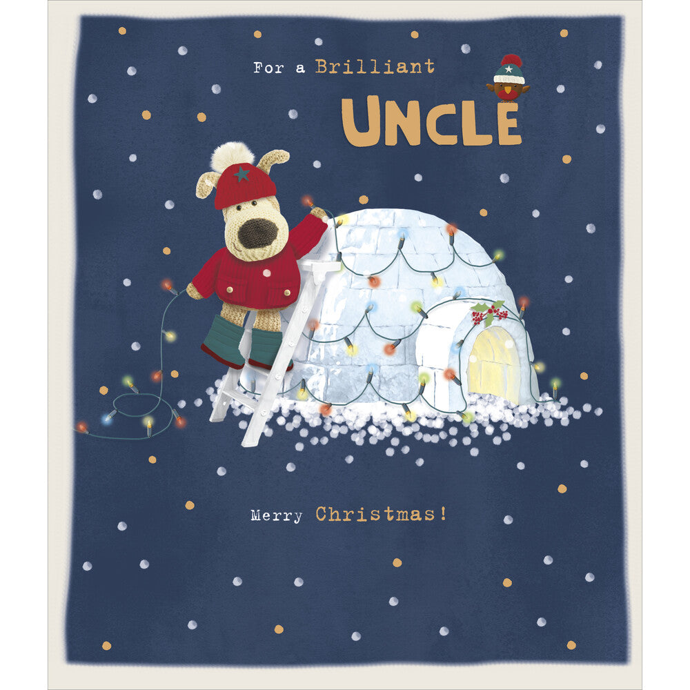 Boofle Climbing Up Igloo Uncle Christmas Card