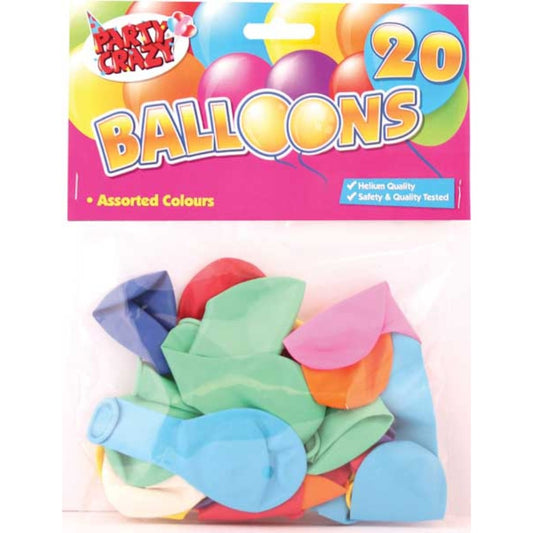 20 Assorted Coloured Balloons