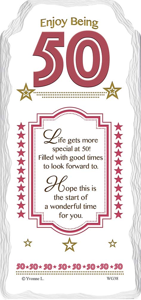 Enjoy Being 50 Sentimental Handcrafted Ceramic Plaque