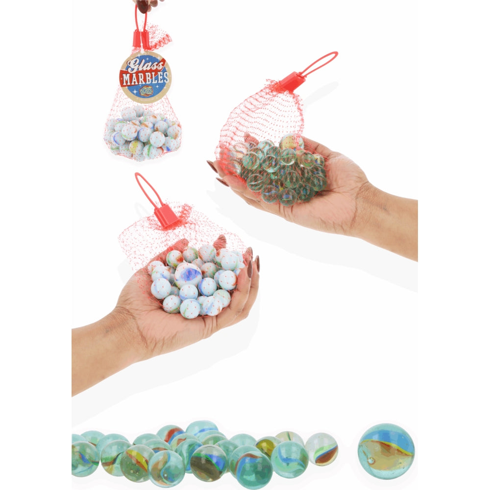 Pack of 50 Glass Marbles in Net