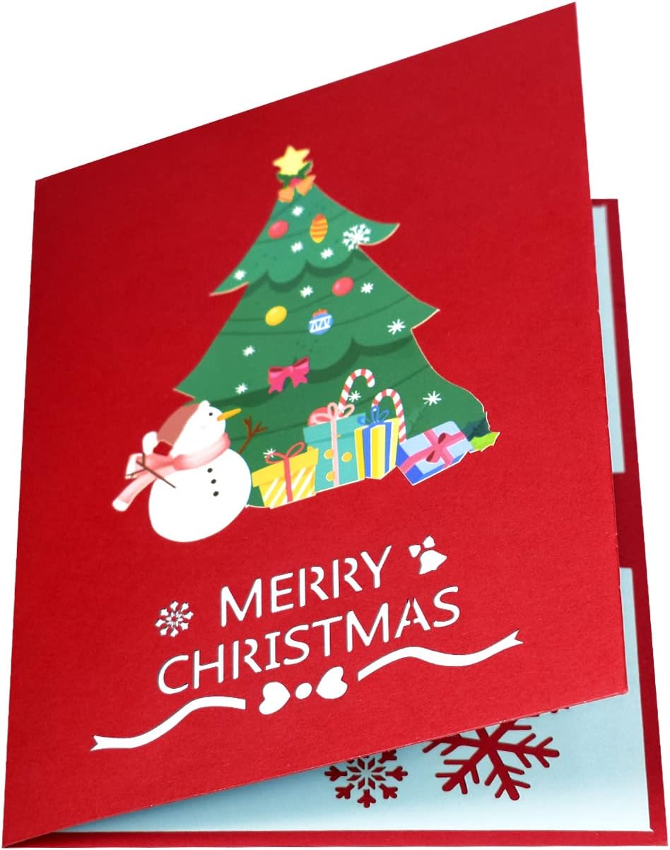 Merry Magic with Colorful Xmas Tree 3D Pop Up Christmas Card