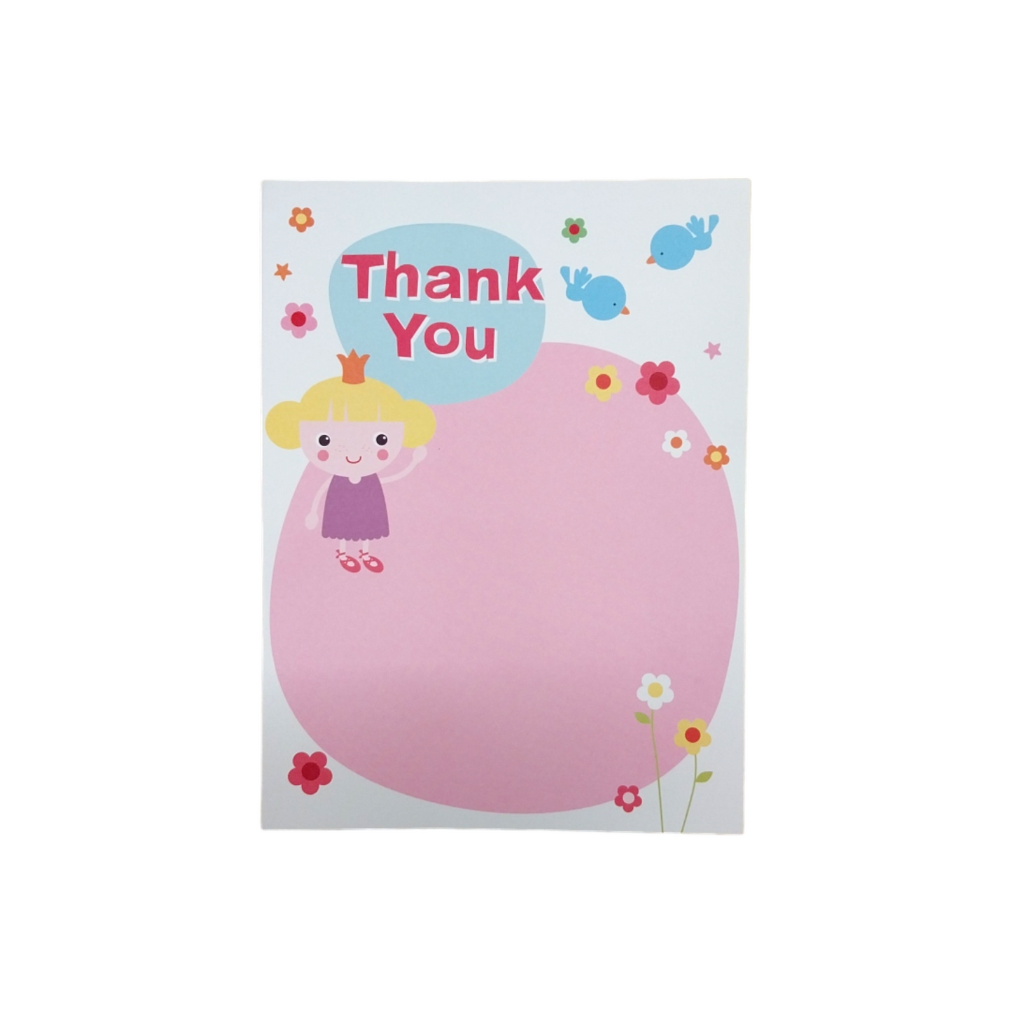 Pack of 20 Girls Pink Thank You Sheets and Envelopes by Carlton Cards 