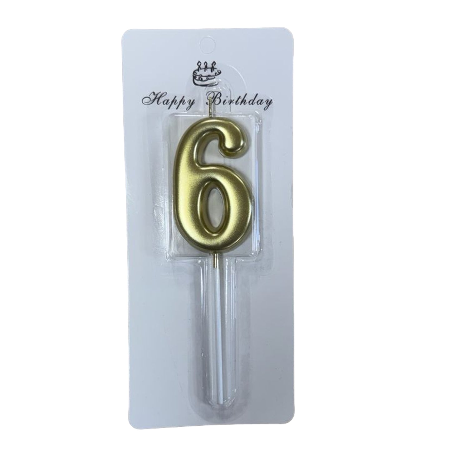 6 Number Gold Candle For Birthday Party - Cake Topper for Kids & Adults